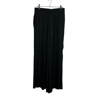 Effortless chic wide leg black pants Industry elastic waist pockets size Large